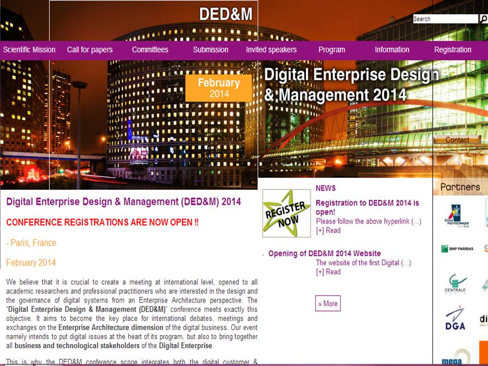 Lire la suite à propos de l’article Une nouvelle conférence de Digital Enterprise Design : DEDM 2014
